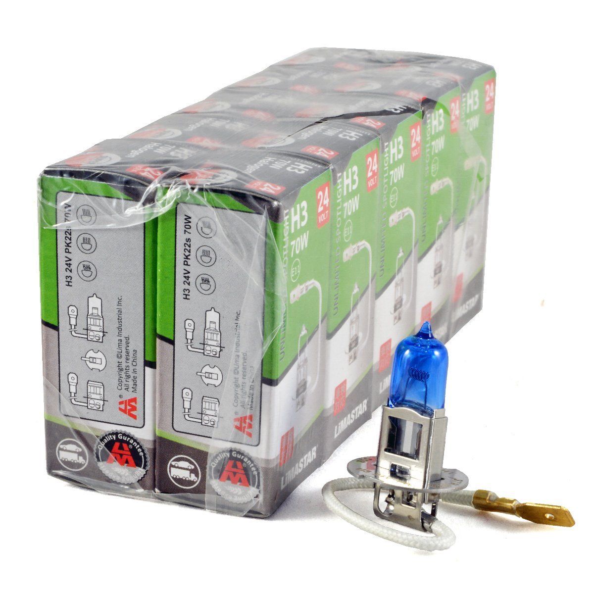 24v H3 70w 460 Limastar Xenon White Halogen Bulbs