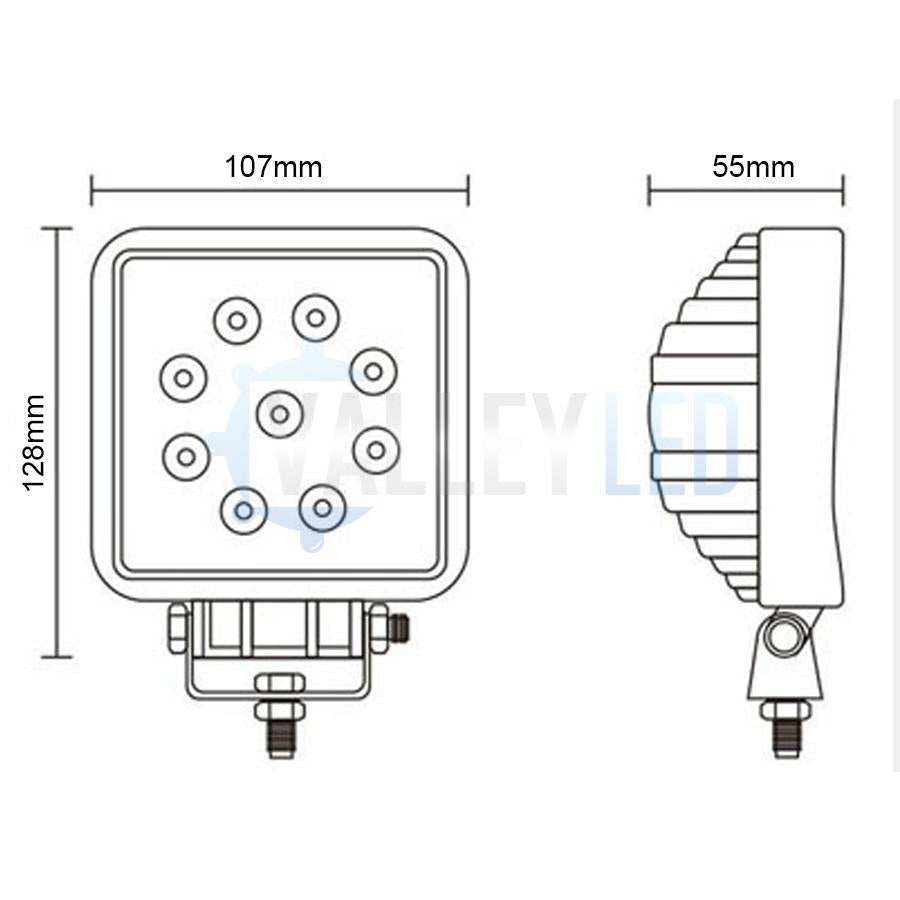 27w Square Cree LED Work Light