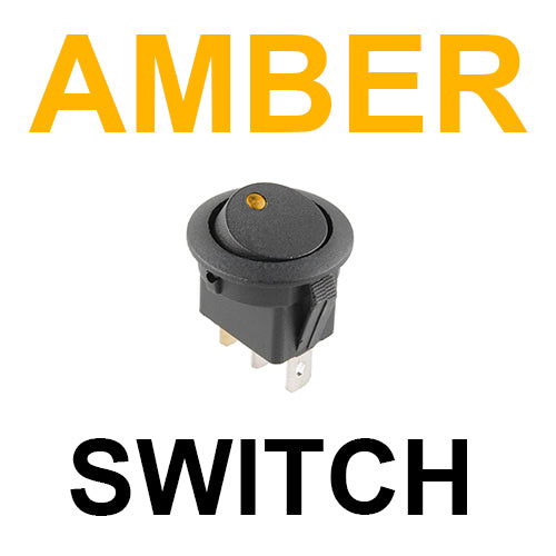On/Off 20mm Black LED Round Rocker Switch SPST
