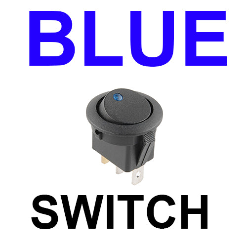 On/Off 20mm Black LED Round Rocker Switch SPST