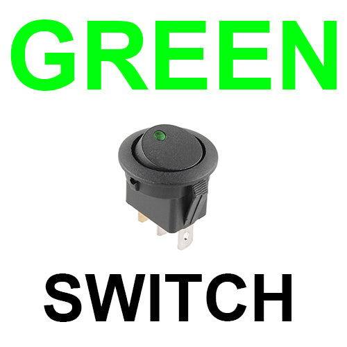 On/Off 20mm Black LED Round Rocker Switch SPST