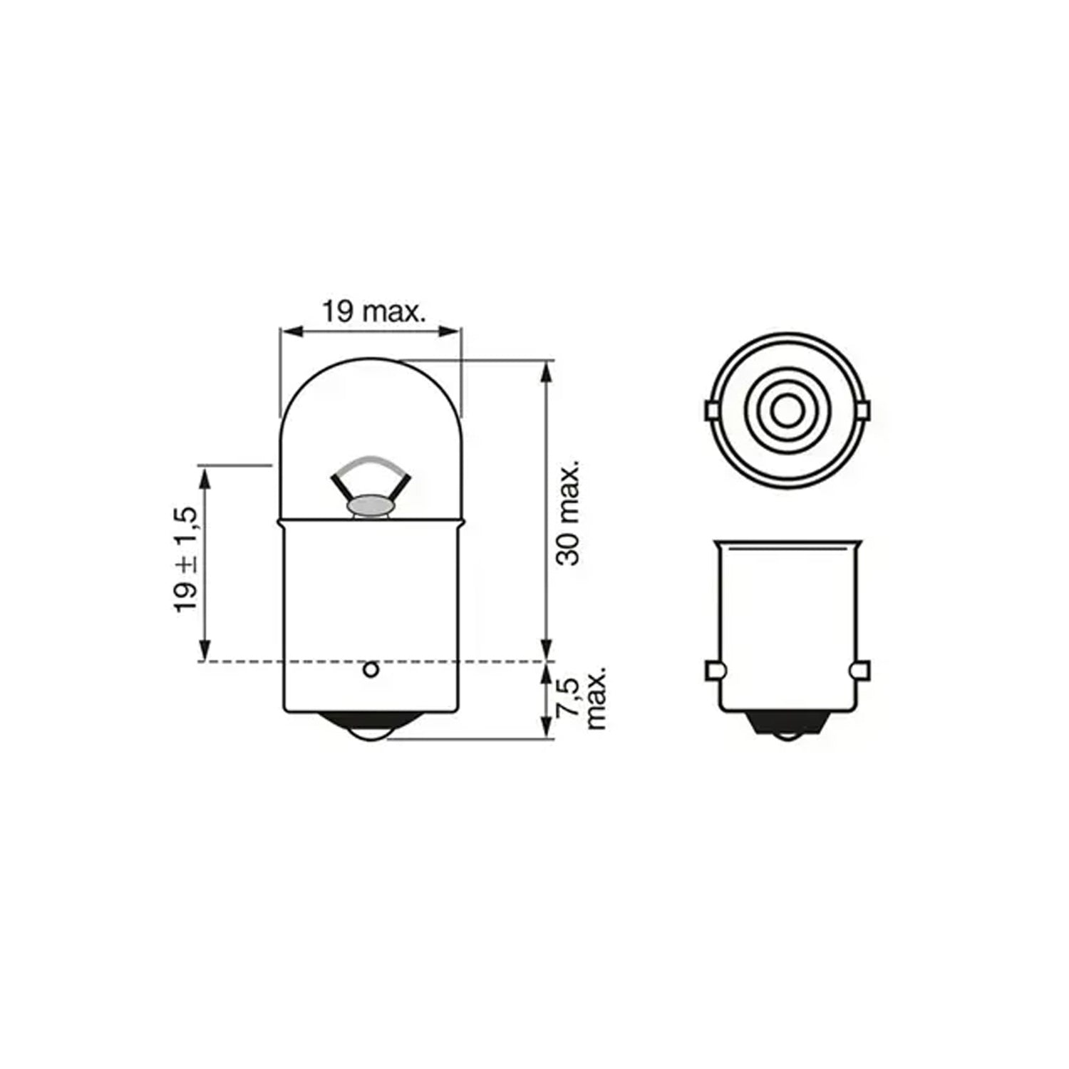 207A RY5W OEM Replacement Bulbs (10 PACK)