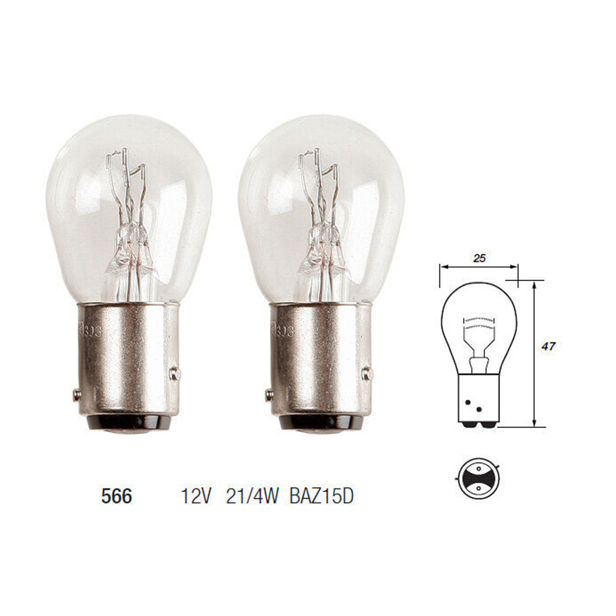 566 P21/4W OEM Replacement Bulbs (10 PACK)
