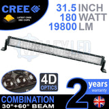 31.5" 4D 180w Cree Combo LED Light Bar