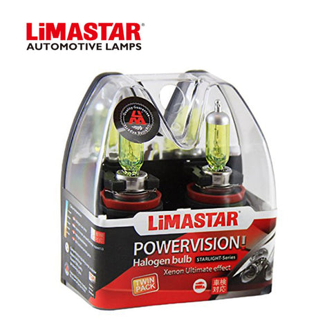 12v H11 711 55w Limastar Golden Yellow Halogen Bulbs (PAIR)