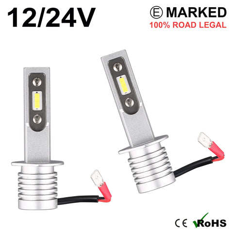 2 x H1 LED Headlight Bulbs - 4000LM