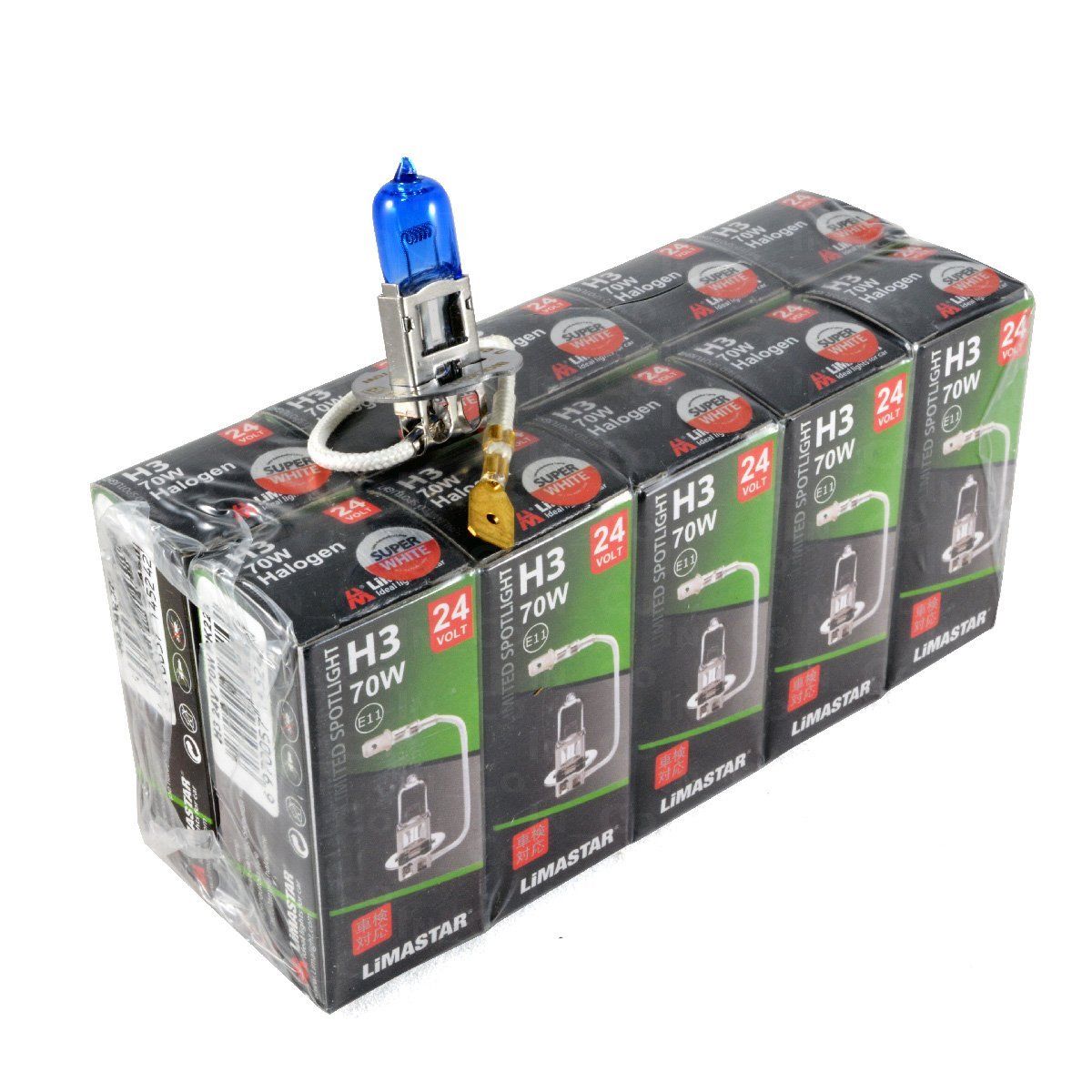 24v H3 100w 460 Limastar Xenon White Halogen Bulbs