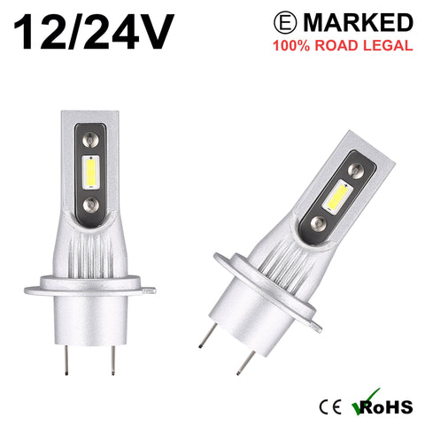 2 x H7 LED Headlight Bulbs - 4000LM