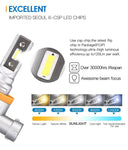 2 x H11 LED Headlight Bulbs - 4000LM