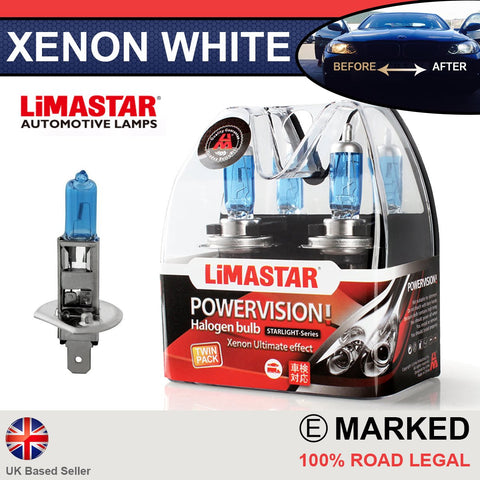 12v H1 448 Limastar Xenon White Halogen Bulbs (PAIR)