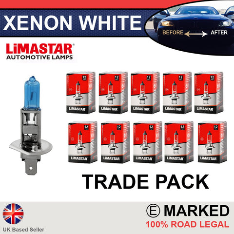 12v H1 448 Limastar Xenon White Halogen Bulbs (10 PACK)