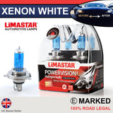 H4 472 55/60w Limastar Xenon White Halogen Bulbs (PAIR)