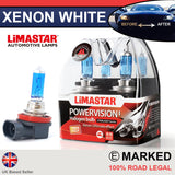 H9 709 65w Limastar Xenon White Halogen Bulbs (PAIR)