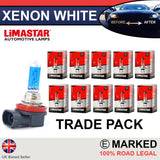 H11 711 55w Limastar Xenon White Halogen Bulbs (10 PACK)