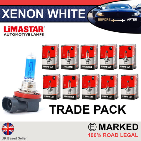 H9 709 65w Limastar Xenon White Halogen Bulbs (10 PACK)