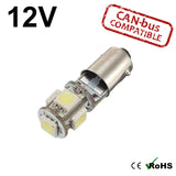 12v BAX9s 434 H6W 5 SMD LED Bulb (canbus)