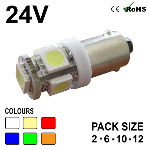 24v 249 BA9s 5 SMD LED Bulb