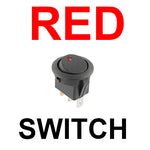 On/Off 20mm Black LED Round Rocker Switch SPST